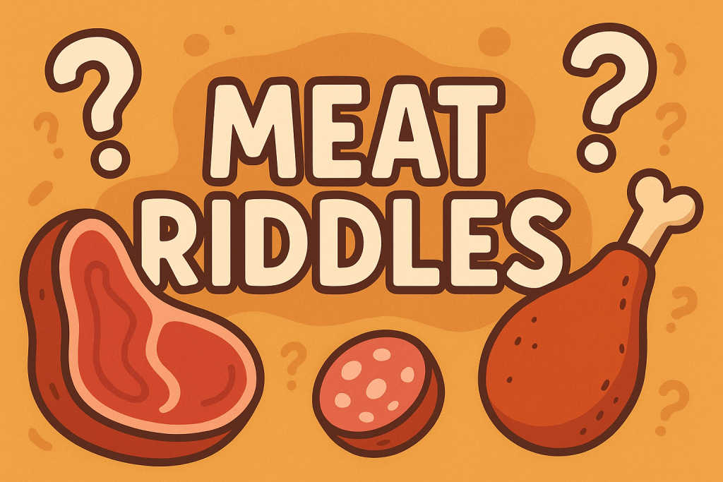 A banner image for riddlespot.com featuring Meat Riddles