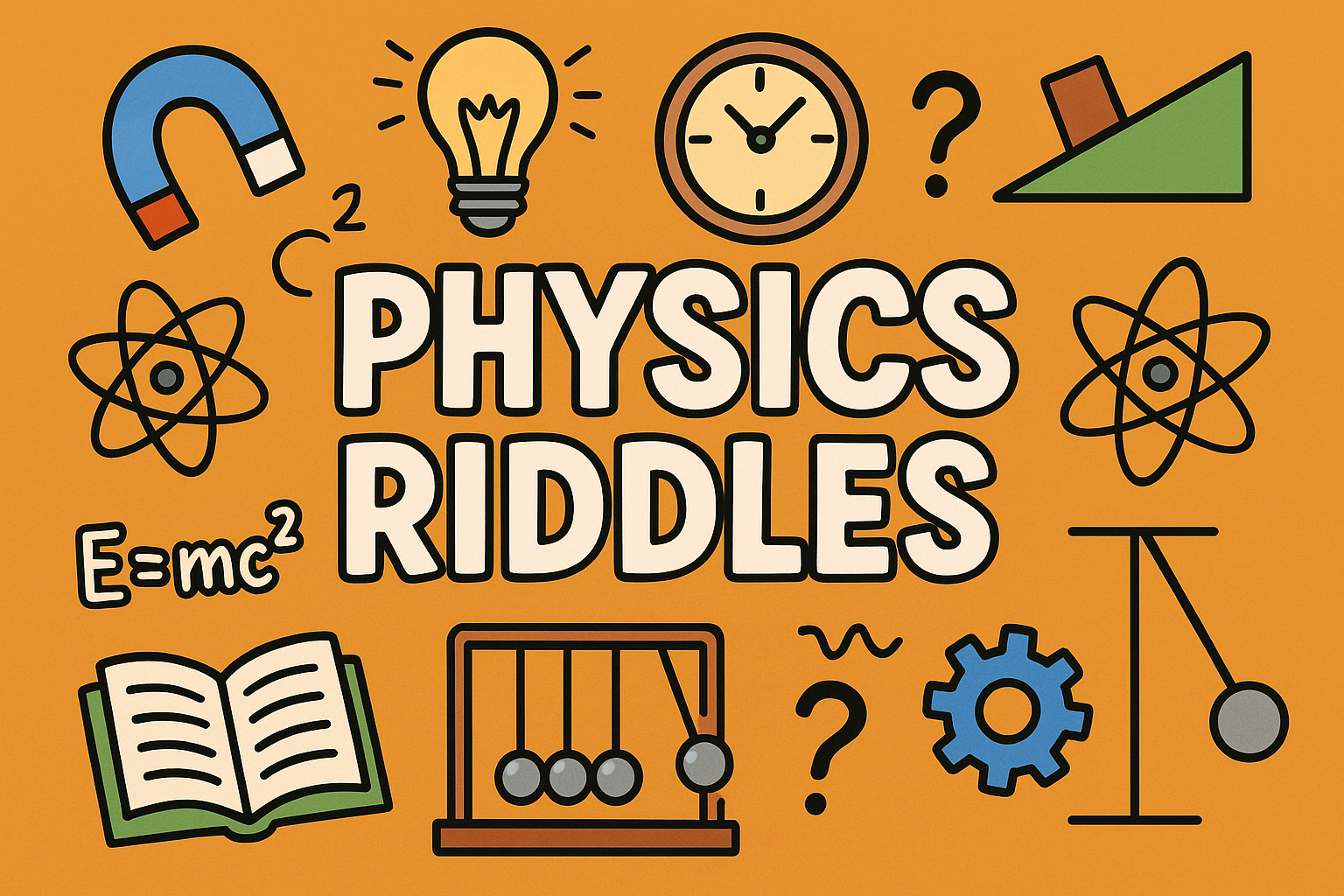 A banner image for riddlespot.com featuring Physics Riddles