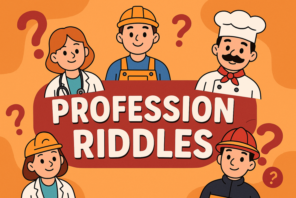 A banner image for riddlespot.com featuring Profession Riddles