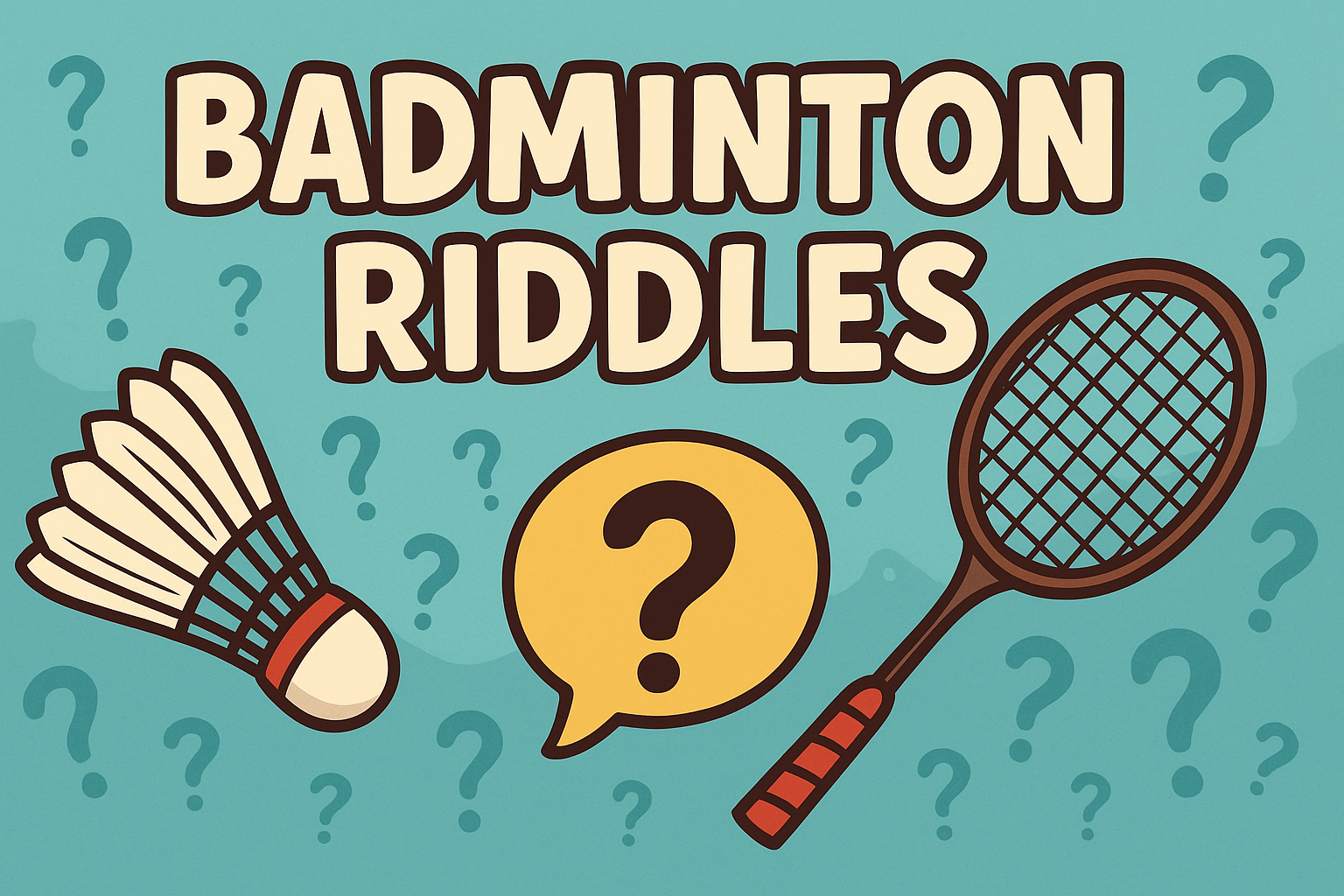 A banner image for riddlespot.com with a shuttlecock and a racket featuring Badminton Riddles