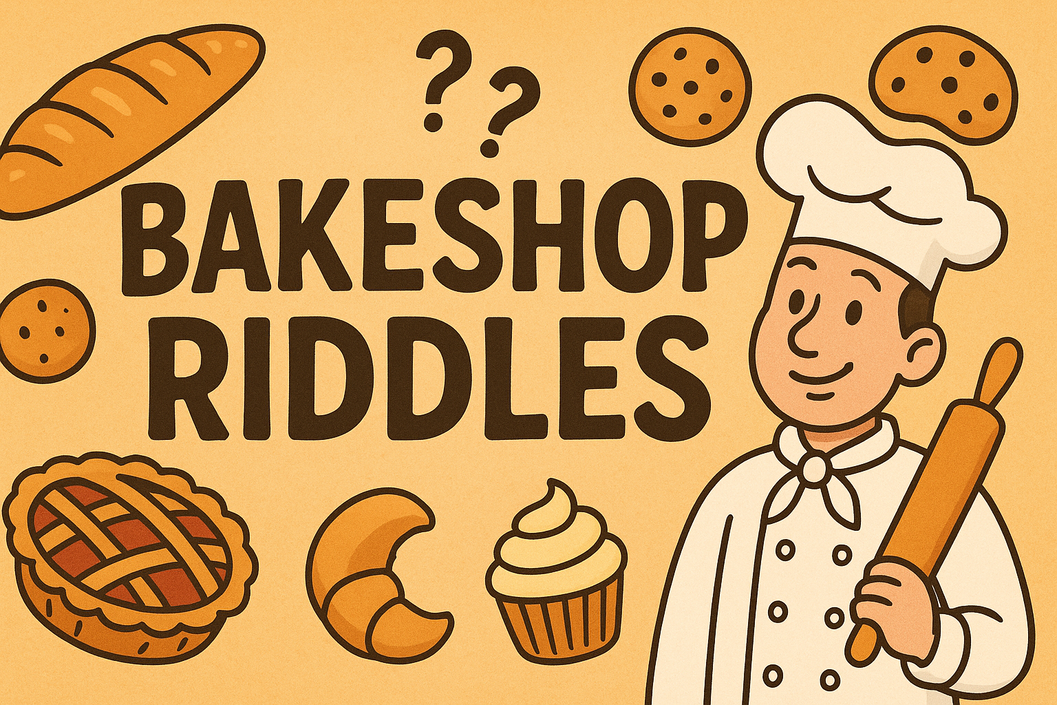 A banner image for riddlespot.com featuring Bakeshop Riddles