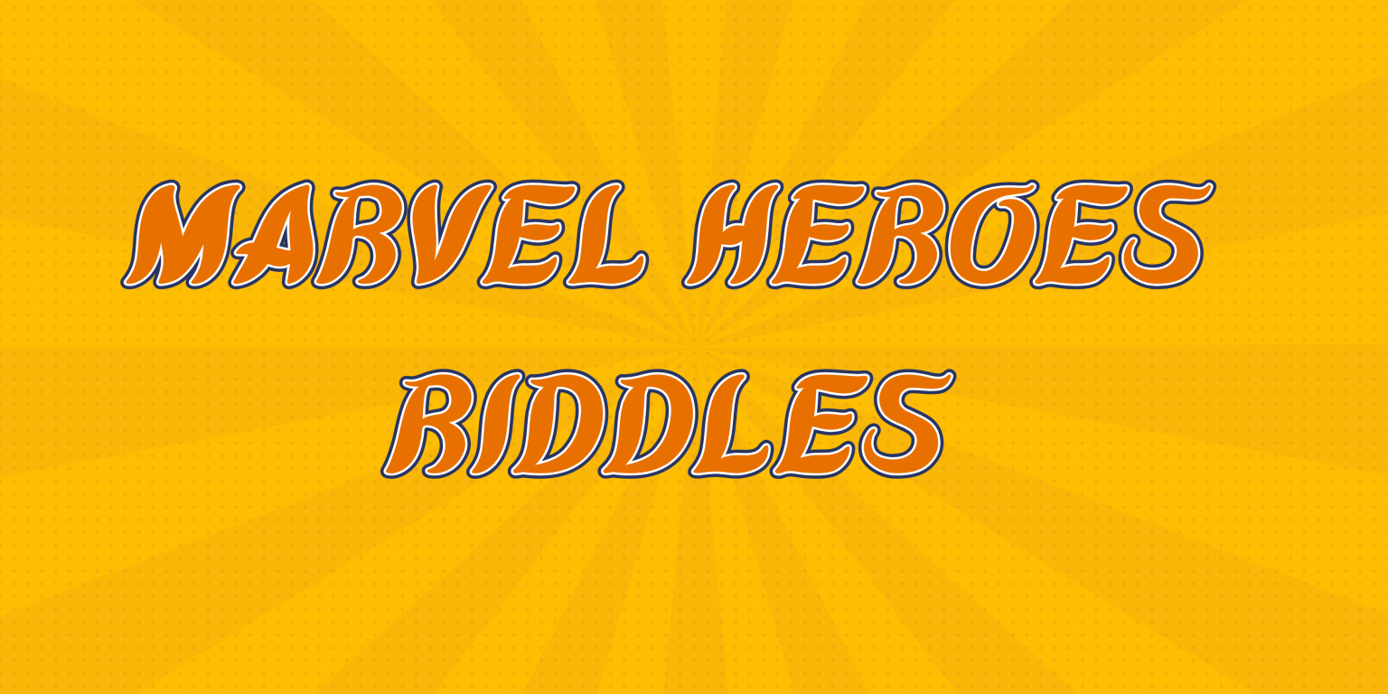 A banner image for riddlespot.com featuring Marvel Heroes Riddles